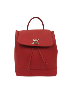 Lock Me Backpack, Red Leather, 4, DU1107